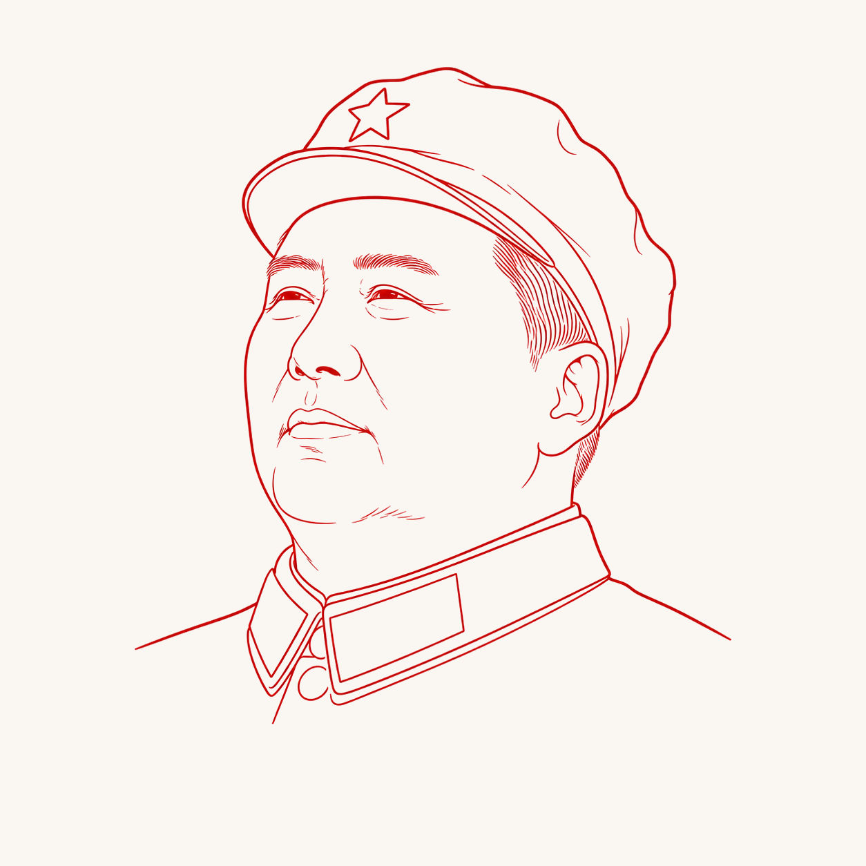 毛主席线描头像
